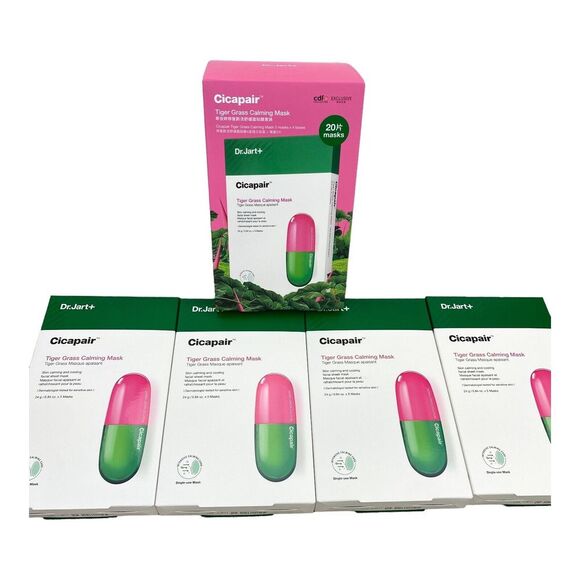 Dr.Jart+ Cicapair Tiger Grass Calming Mask 20‎ Sheet Mask Reduces Redness NIB